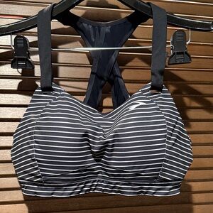 Brooks Juno Adjustable Striped Black and White Sports Bra 38C